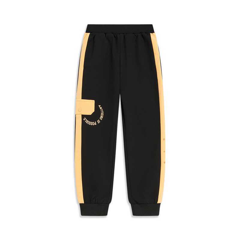 李宁防泼水系列运动潮流系列长裤女童秋时尚舒适卫裤YYKT034-B品