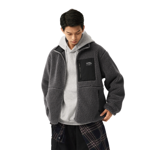 李宁摇粒绒外套冬加绒情侣休闲立领保暖棉服防风运动服男AFDUC95