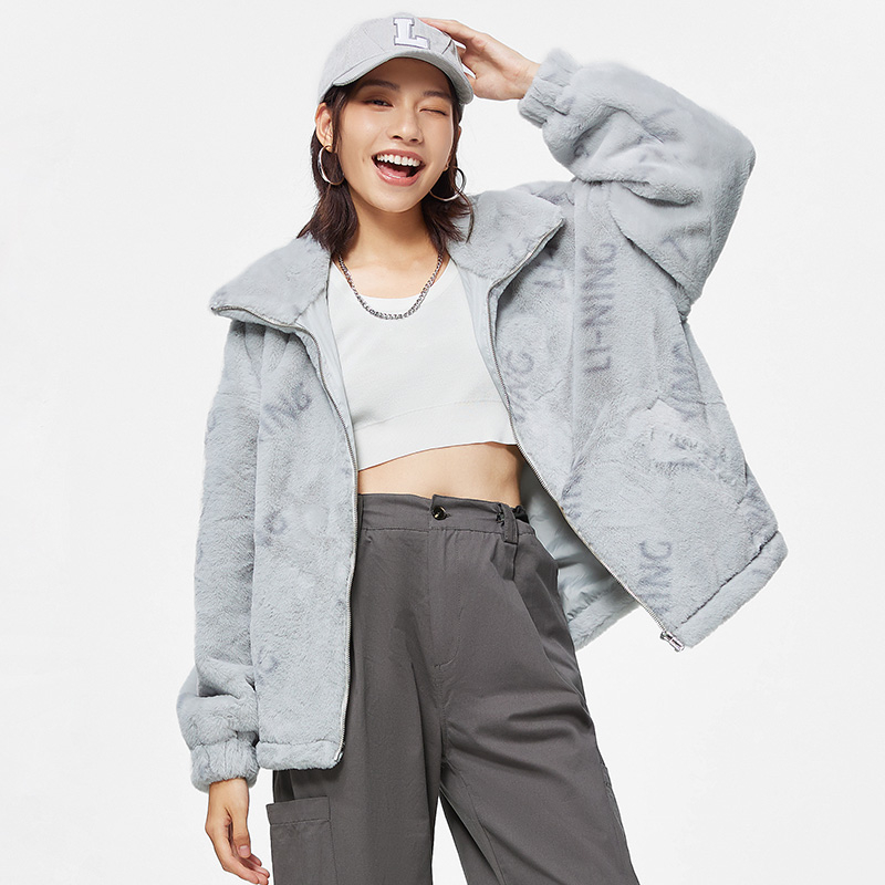 李宁女秋冬季休闲舒适风衣透气运动服时尚上衣AFDT838