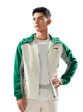 2024冬李宁男子时尚连帽梭织薄外套AFDU351-B品