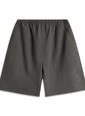 李宁短裤男2024夏季新款运动时尚宽松简约纯色运动裤AKSU513-B品