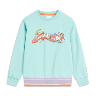 李宁卫衣女童冬季 B品 运动生活系列百搭常规套头无帽卫衣YWDT322