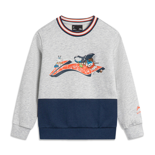 B品 卫衣YWDT297 李宁童装 运动服舒适透气上衣休闲无帽时尚