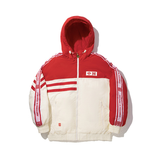 B品 宽松连帽防风保暖短羽绒服AYMU581 中国李宁系列男女同款 时尚