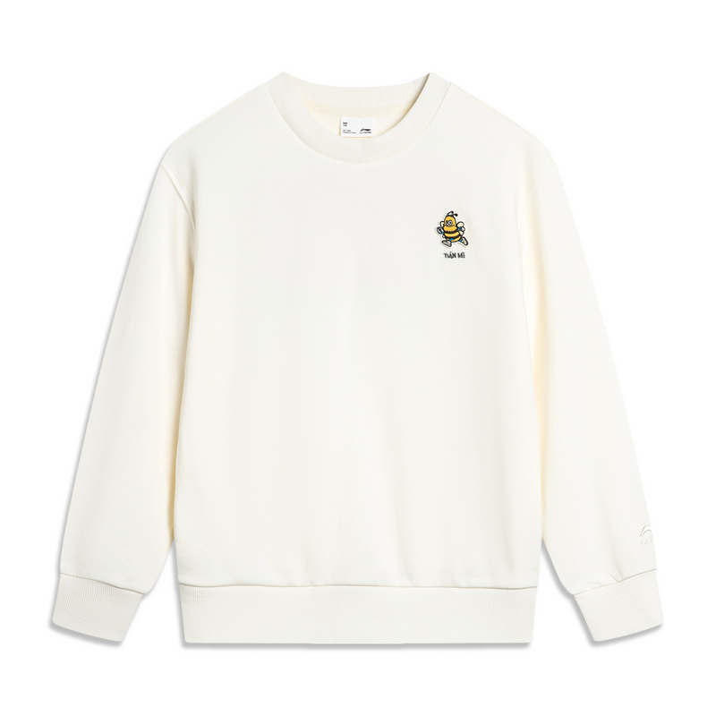 李宁卫衣男女童春运动生活系列透气宽松套头无帽卫衣YWDU147--B品