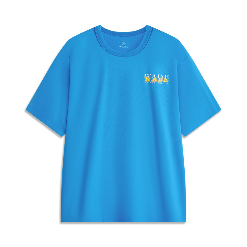 李宁韦德系列男子夏季宽松短袖文化衫时尚印花休闲T恤AHSU361-B品