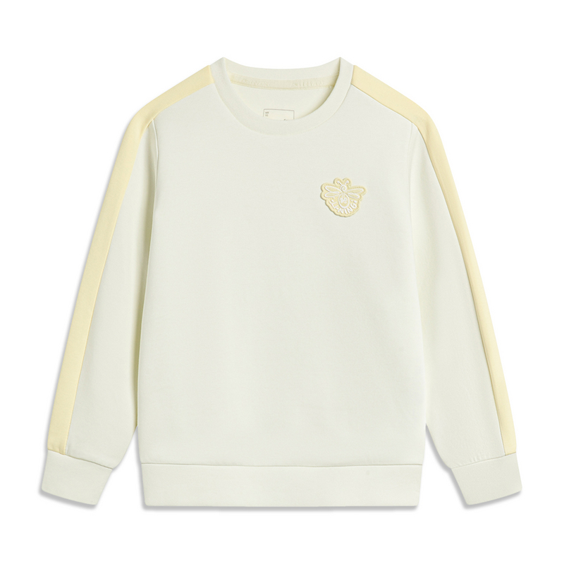 李宁卫衣女童春季运动时尚系列百搭常规套头无帽卫衣YWDU062--B品