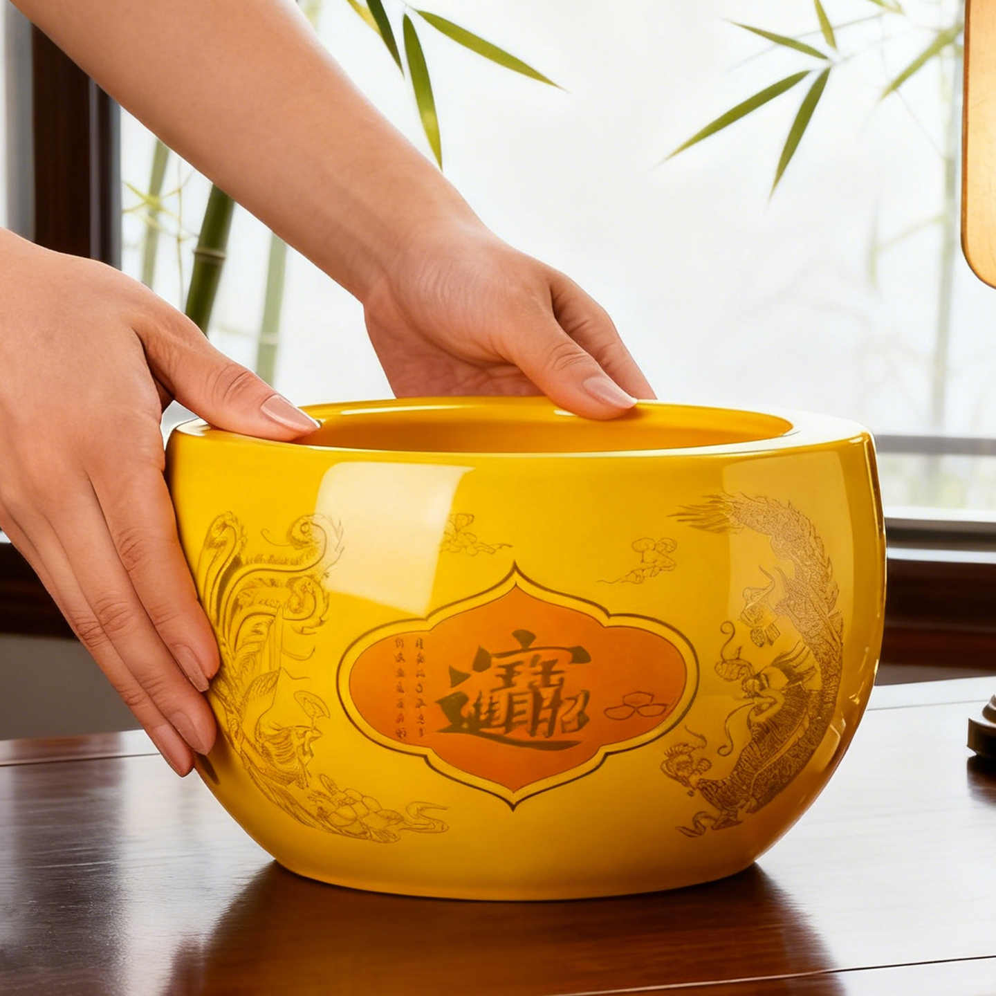 八方来财招财进宝聚宝盆摆件招财聚财家用景德镇陶瓷器生财旺财缸