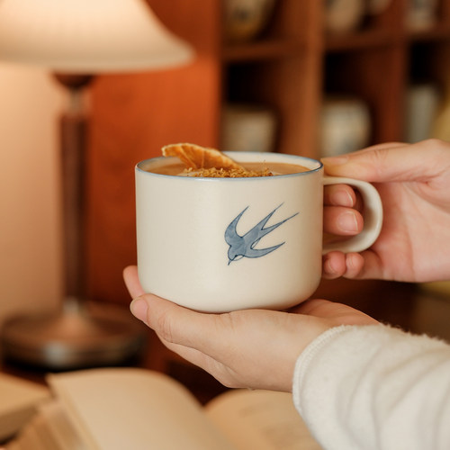 旷野集手作青花马克杯咖啡杯