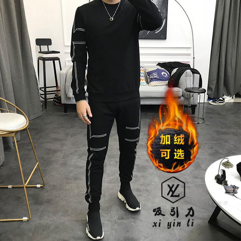 2022秋季新款立体数码线条修身潮流韩版卫衣束脚套装男网红两件套怎么样,好用不?