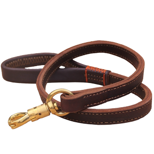 牛皮铜扣牵引绳铜锁扣牵引带大狗狗链子双层头层牛皮狗链牛皮狗绳