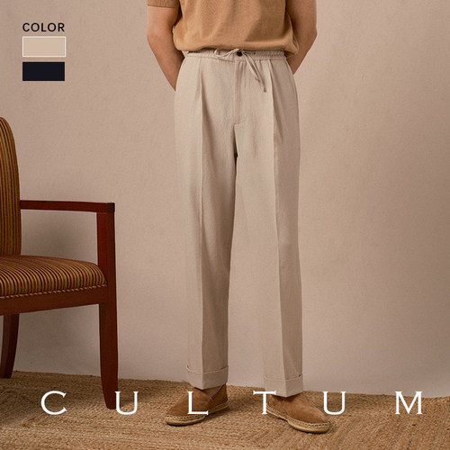 轻薄透气泡泡纱休闲西裤