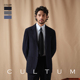 CULTUM意式 商务复古西装 重磅羊毛针织斜纹藏青色休闲西服套装 男士