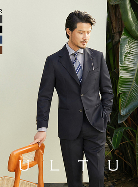 CULTUM羊毛意式休闲西服套装男高级感商务正装新郎结婚婚礼西装