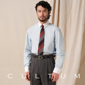 男士 CULTUM 衬衫 长袖 商务休闲衬衣 1930s复古纯棉伊顿领拼色领修身