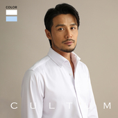 一片领长袖 衬衫 男士 CULTUM商务休闲意式 英伦帅气修身 免烫白色衬衣