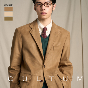 IVY学院风马术夹克西服男 CULTUM仿麂皮休闲复古西装 抗风耐磨