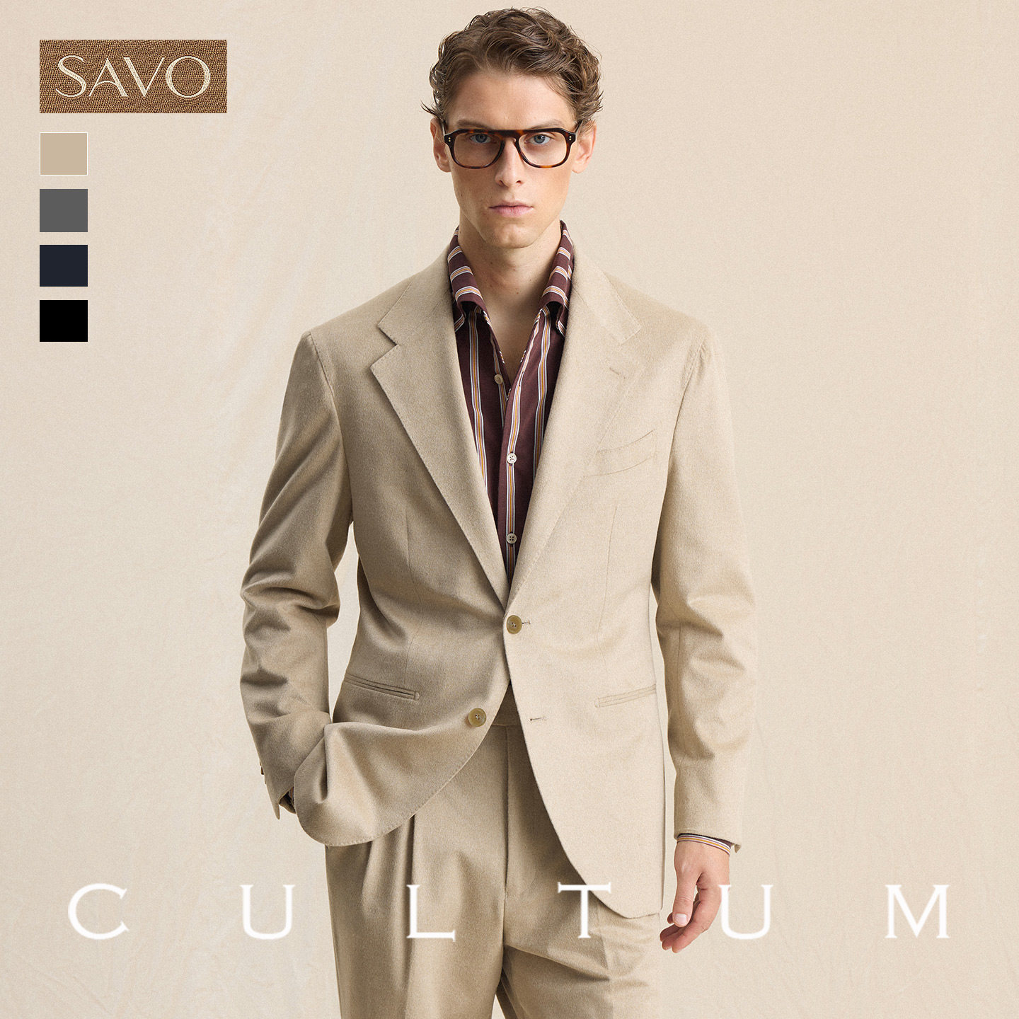 【SAVO系列 柔感羊毛】CULTUM商务休闲单排西服男士正装外套秋冬