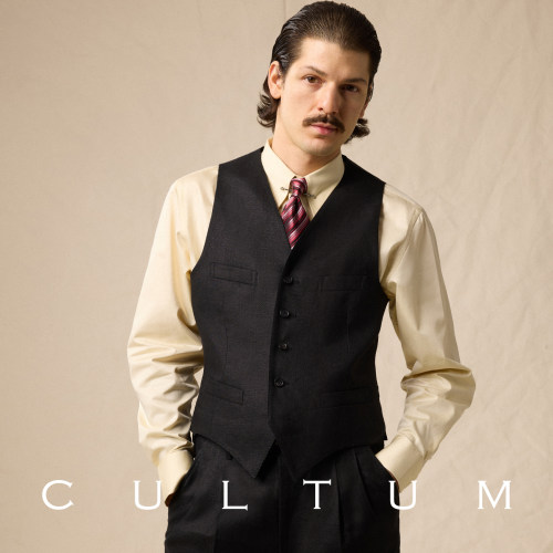 CULTUM春夏法国亚麻男士西装马甲