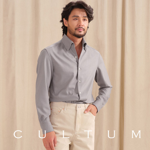 亲肤保暖羊绒意式一片领衬衫秋冬