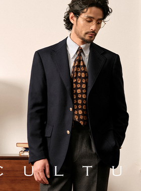 CULTUM精纺50羊毛BLAZER布雷泽西装男西服外套IVY风休闲夹克单西