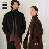 男女同款 双面纯羊毛 CULTUM加厚850克重磅手缝连身短大衣外套