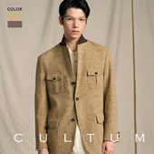 全羊毛粗花呢 CULTUM秋冬新款 复古休闲IVY猎装 夹克西装 男外套