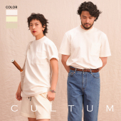 CULTUM左胸趣味贴袋T恤亲肤透气男女同款 复古运动休闲风短袖