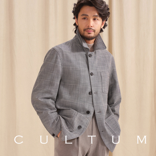 英伦黑白亲王格 领法式 CULTUM秋冬意式 西装 夹克男休闲外套 经典
