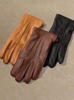 【100%羊皮可触屏】羊毛皮手套加绒男士冬季骑行摩托防风保暖御寒