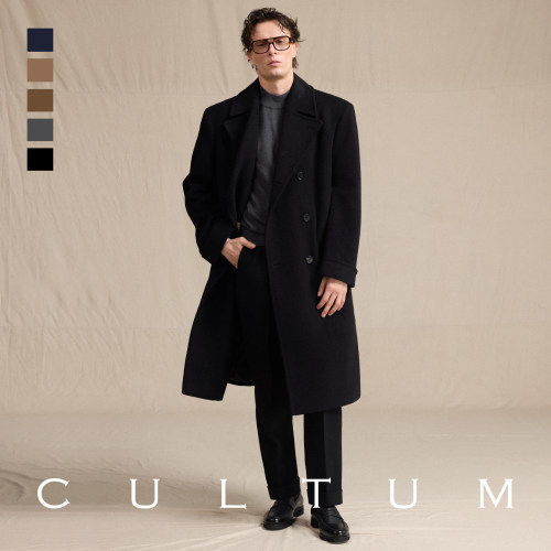 CULTUM全羊毛中长款毛呢大衣男