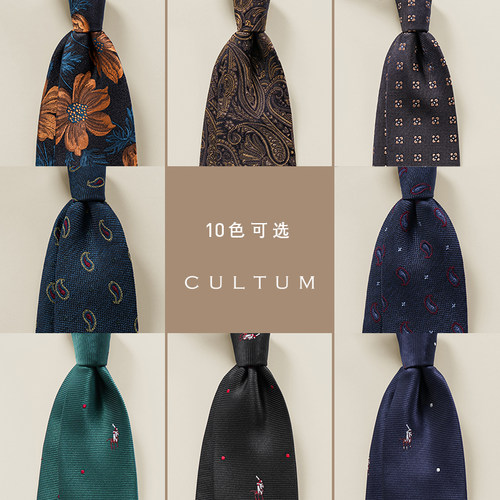 商务经典箭头型复古花纹西服领带