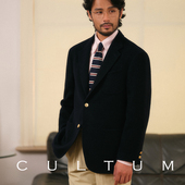 CULTUM复古学院风运动布雷泽西装 100%羊毛 男休闲加厚西服外套