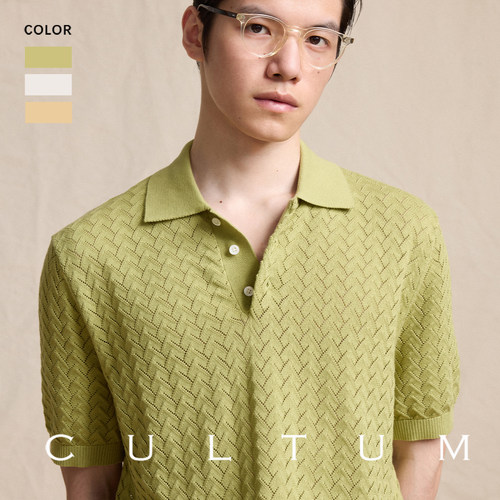 CULTUM意式慵懒风Polo领短袖衬衫