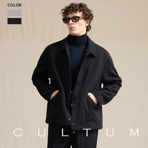 CULTUM针织翻领单排扣夹克外套