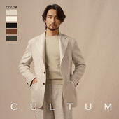 CULTUM意式 男春夏休闲商务纯色西装 那不勒斯法国亚麻薄款 西服套装