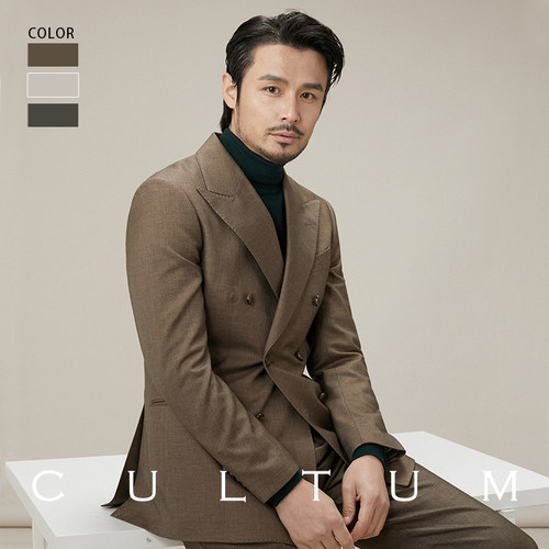 那不勒斯休闲西服双排扣复古百搭