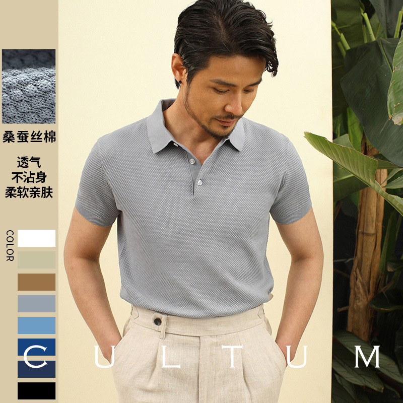 夏季短袖polo衫时尚百搭多色针织