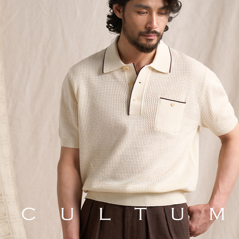 柔软全棉镂空短袖针织POLO衫
