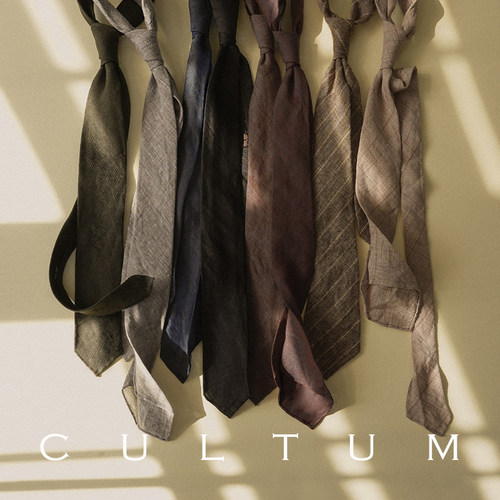 CULTUM100亚麻轻薄那不勒斯领带
