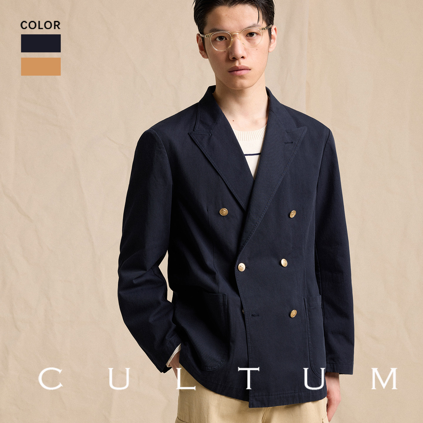 【优质新疆棉】CULTUM双排扣布雷泽复古休闲男西装学院风春夏外套