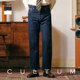 休闲复古百搭水洗长裤 CULTUM100%棉直筒垂感赤耳丹宁牛仔裤 男士 子