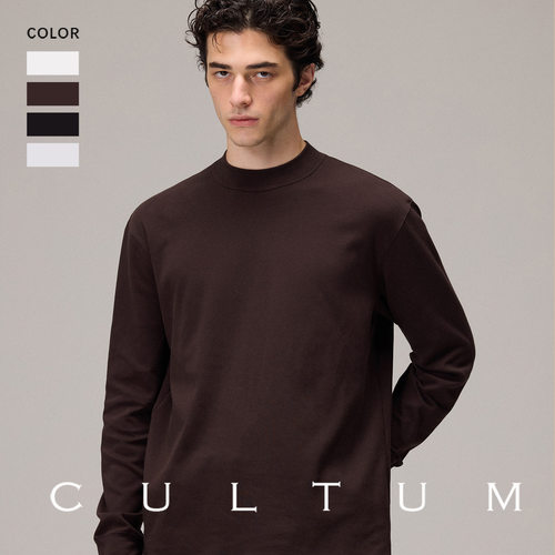 CULTUM秋冬肤感棉小高领长袖T男