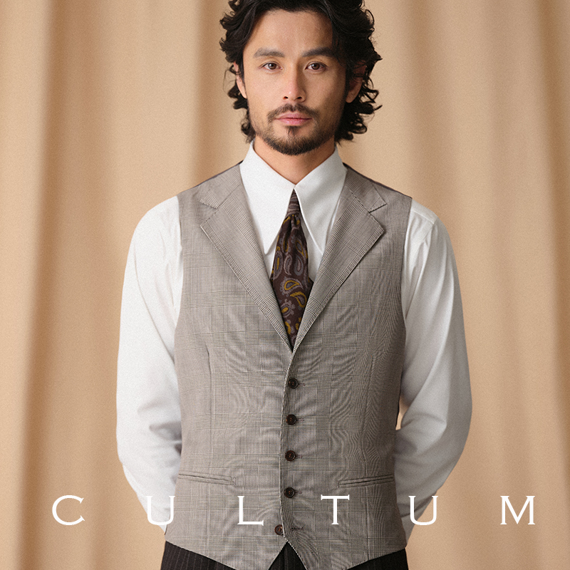 CULTUM亲王格羊毛马甲
