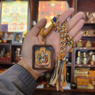 藏式莲师五路财神编绳项链