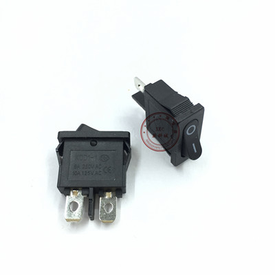 超小 扁形 船型开关 长21 宽9.5MM 黑色 2脚2档 6A/250V 21*10MM