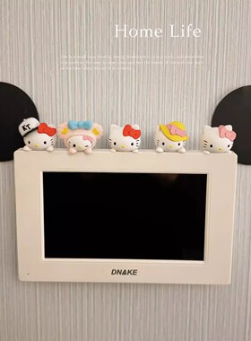 hellokitty可视门铃对讲机饰品摆件可爱女卡通家居用品遮挡装饰品