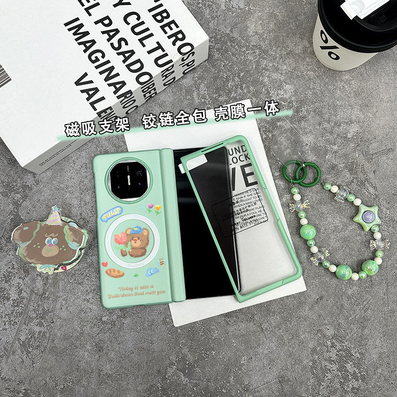 抹茶绿磁吸小熊壳膜一体适用于华为matex5手机壳全包防摔外壳matex6女款保护套皮革挂绳新款x6,3C数码配件,手机保护套/壳,淘宝优惠券,粉丝福利购,淘宝优惠卷