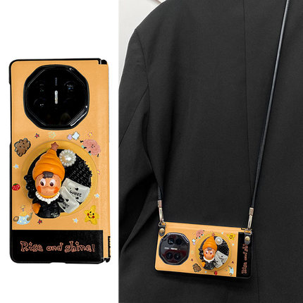 法棍小姐星星人转铰链全包适用于华为MateX7手机壳matex5典藏版MATEX6折叠屏荣耀V2防摔VS3中轴matex3保护套