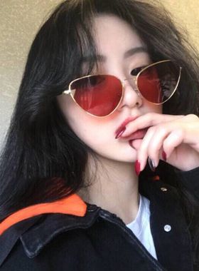 猫眼个性风红色太阳眼镜封帆同款